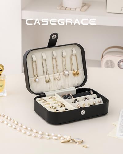 CASEGRACE Jewelry Box For Women Portable Travel Jewelry Case for