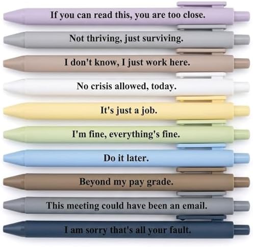 Funny Pens for Adults, 10 Pcs Sarcastic Pens and Coworker Gifts for