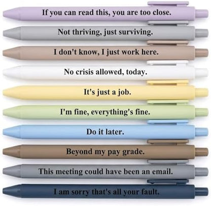 Funny Pens for Adults, 10 Pcs Sarcastic Pens and Coworker Gifts for