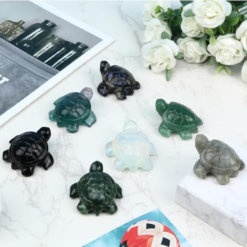 Crystal Turtle Travel Gifts for Women, 2.1" Hand Carved Sea Turtle