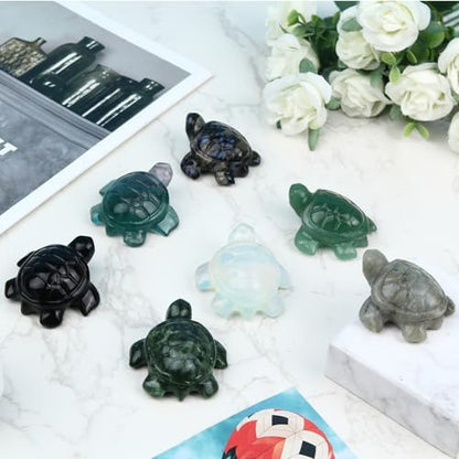 Crystal Turtle Travel Gifts for Women, 2.1" Hand Carved Sea Turtle
