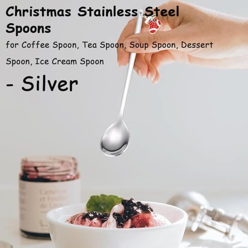 AKOAK 6 pcs/set Christmas Stainless Steel Spoon Set Creative