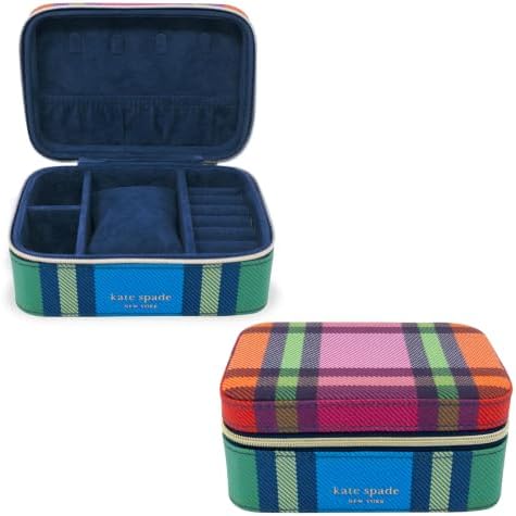 kate spade new york Travel Jewelry Case, Grand Plaid Duo