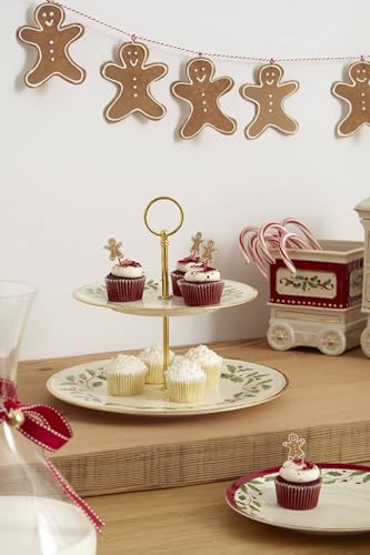 Lenox Holiday Porcelain 2-Tier Christmas Serving Tray
