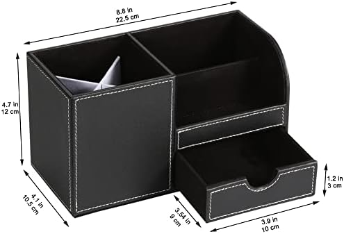 KINGFOM Desk Organizer Office Supplies Caddy Pu Leather Multi-function