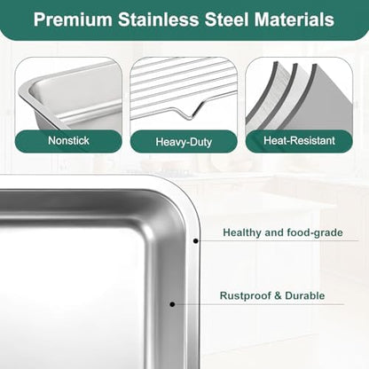 Grill Prep and Carry System, Large Stainless Steel Food Prep Tray with