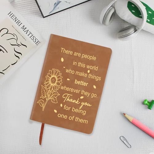 ZuEiiDop Thank You Sunflower Journal Notebook Gifts for Women Men