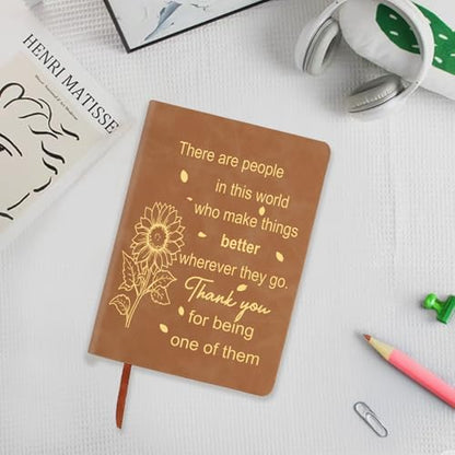 ZuEiiDop Thank You Sunflower Journal Notebook Gifts for Women Men