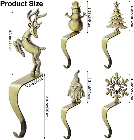 URATOT Christmas Stocking Holders Non-Slip Metal Stocking Hooks Mantel