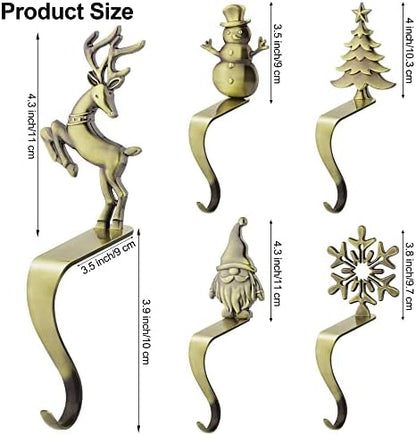 URATOT Christmas Stocking Holders Non-Slip Metal Stocking Hooks Mantel