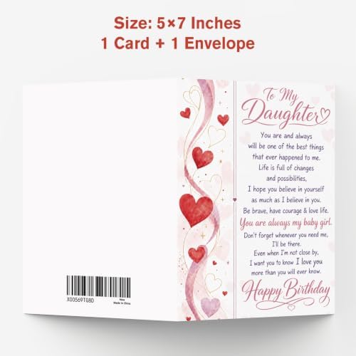 Happy To My Daughter Birthday Card Gifts from Mom Dad Decorations