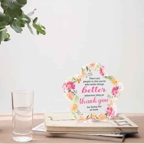 Thank You Gifts, Affirmations Flower Shape Acrylic Sign
