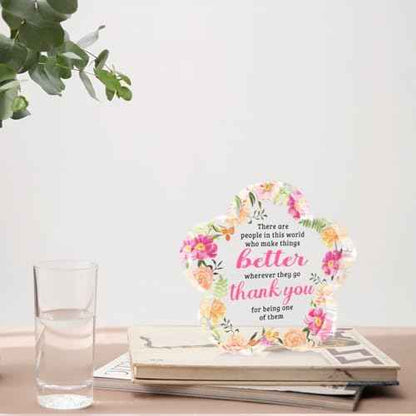 Thank You Gifts, Affirmations Flower Shape Acrylic Sign