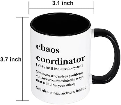 Cabtnca Chaos Coordinator Mug, Gifts, Office Gifts for Coworkers, Boss