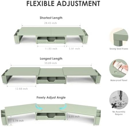 OPNICE Desk Organizers and Accessories, Dual Monitor Stand Riser with