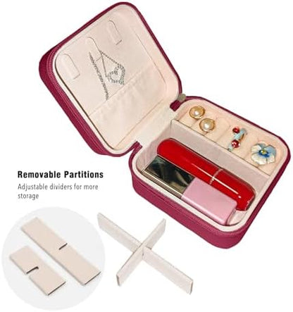 Small Travel Jewelry Box, Portable Mini Jewelry Leather Box Jewelry