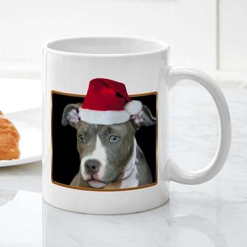 CafePress Christmas Pitbull Pup Mug 11 oz (325 ml) Ceramic Coffee Mug