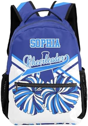 Cheer Cheerleader White Blue Personalized Backpack with Name