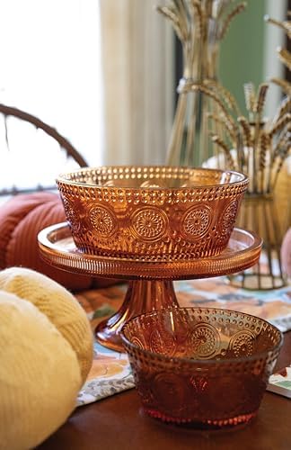 Vintage-Inspired Codi Glass Serving Bowl, 7" x 2.75", Umber