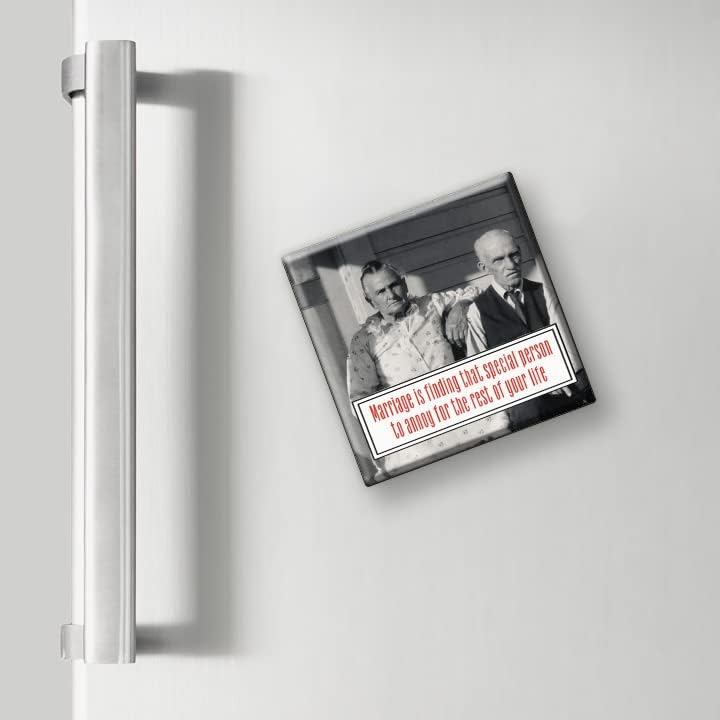 Funny Wedding Refrigerator Magnet - Humor Anniversary Large 3" x 3"