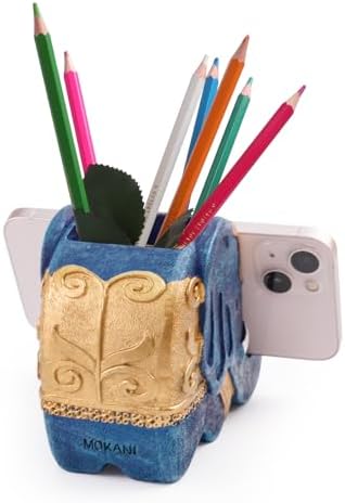 MOKANI Elephant Pencil Holder with Phone Stand, Elephant Gifts for