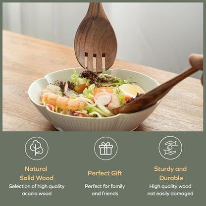 Muso Wood Acacia Salad Servers, 12-inch, Set of 2