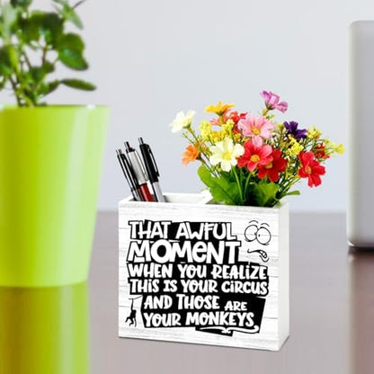 Pen Pencil Holder for Desk Office Decor Accessories Bosses Day Gifts