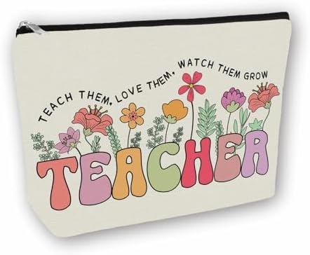 Teacher Appreciation Gifts Makeup Bag for Women & Girls, Teach Them