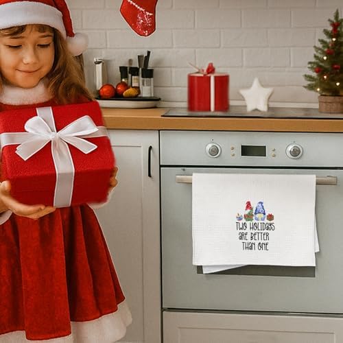 Christmas Hanukkah Gnome Kitchen Dish Towels, Hanukkah Gifts for Women