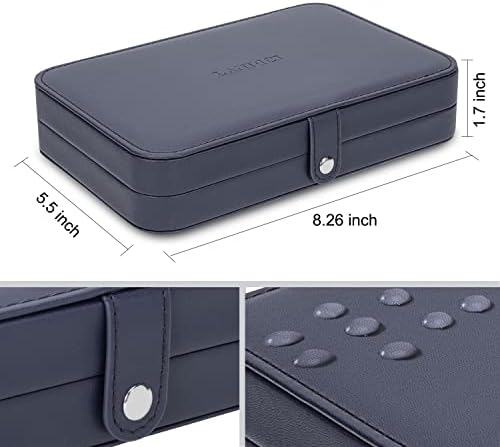 LANDICI Small Jewelry Box for Women Girls, PU Leather Travel Jewelry