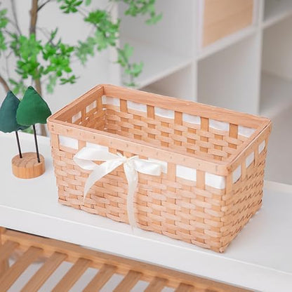 Kingwillow Natural Wicker Gift Basket, Square Storage Basket