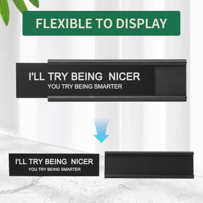 Funny Desk Signs for Office Women Men,Sarcastic Snarky Gift Prank