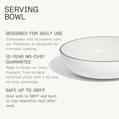 Made In Cookware - Serving Bowl - White With Navy Rim - Porcelain