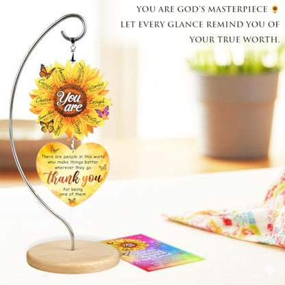 Sunflower Gifts for Women - Christian Inspirational Desk Decor, You