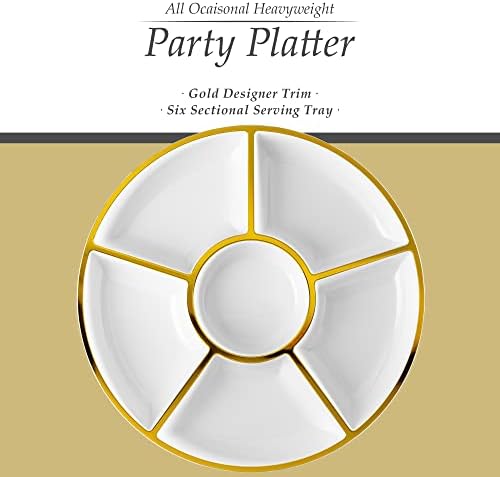Plasticpro 6 Sectional Round Plastic Serving Tray/Platter