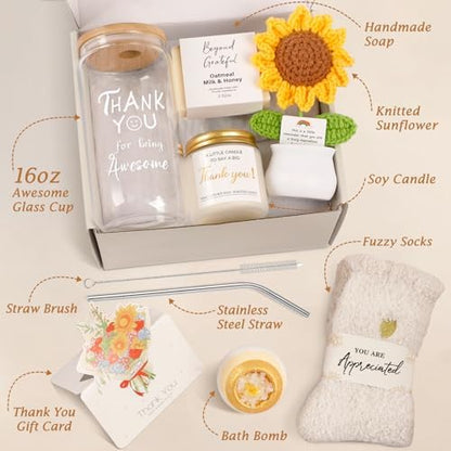 Thank You Gifts for Women, Boss Day Appreciation Gifts Basket for