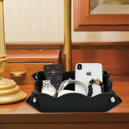 Valet Tray for Men Women - PU Leather Travel Catchall Tray Organizer