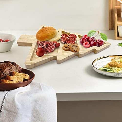 Bamboo Serving Platter, Multiple Spaces Reusable Bamboo Plates, Novel