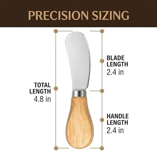 Small Cream Cheese Spreader Knives Set,Wooden 5in,Stainless Steel