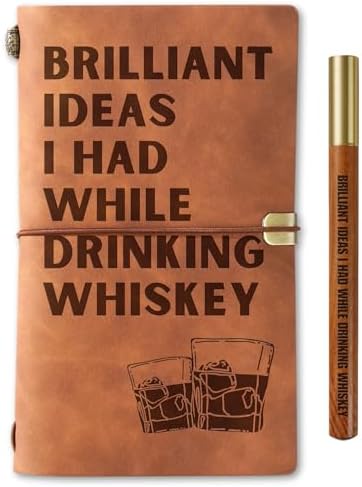 InnoBeta Whiskey gifts Leather Journal Notebook with Pen, for Whiskey