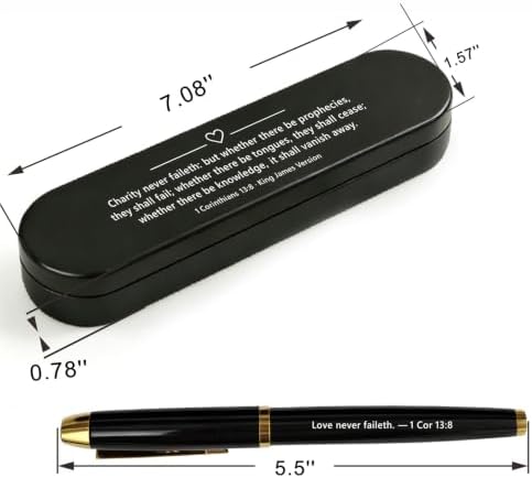 BAZLJY 1 Corinthians 13:8 Charity Never Faileth Anniversary Pen Gift