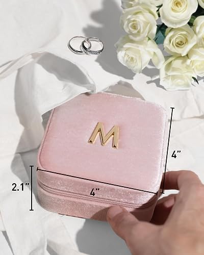 VLANDO Travel Jewelry Organizer, Letter A Design with Earring Panel