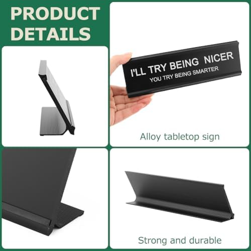 Funny Desk Signs for Office Women Men,Sarcastic Snarky Gift Prank