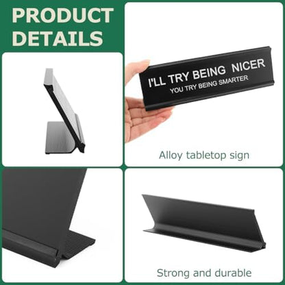 Funny Desk Signs for Office Women Men,Sarcastic Snarky Gift Prank