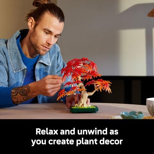 LEGO Botanicals Japanese Red Maple Bonsai Tree Building Kit for Adults