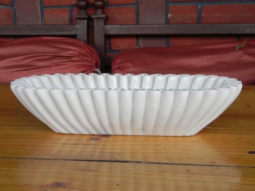 Handcrafted Decorative Marble Scallop Bowl - White Decorative Ruffle