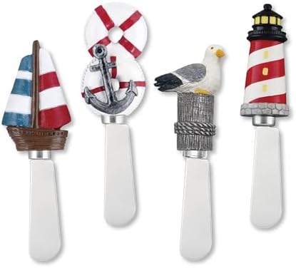 Supreme Housewares Nautical Themed Cheese Spreaders, Hand-Painted