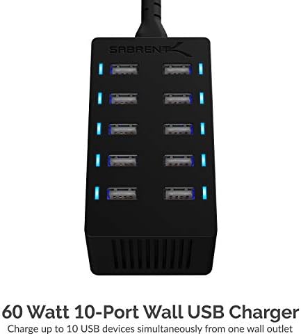 SABRENT 60W 10-Port USB Charging Station, Auto-Detect (AX-TPCS)