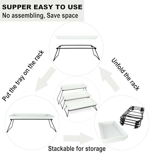 Czlizdyt Extra Large 3 Tier Serving Tray Set, 24x22x9.7 inch Cupcake