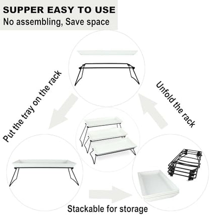 Czlizdyt Extra Large 3 Tier Serving Tray Set, 24x22x9.7 inch Cupcake